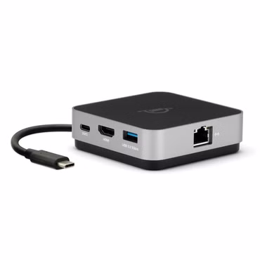 USB-C Travel Dock E (grau/schwarz, HDMI, USB-A, Gigabit LAN)
