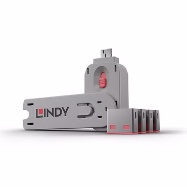 USB Port Schloss (4 Stück) mit Schlüssel (pink, Code: PINK)