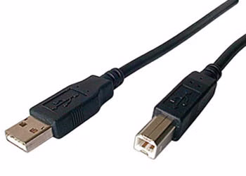 USB 2.0 Kabel, USB-A Stecker > USB-B Stecker (schwarz, 5,0 Meter)