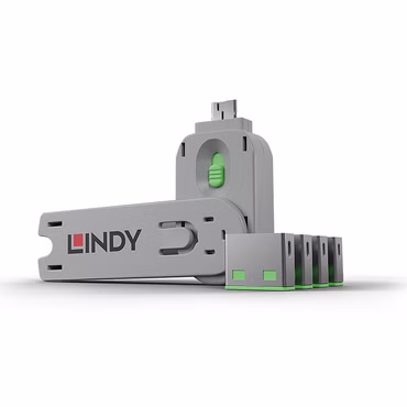 USB Port Schloss (4 Stück) mit Schlüssel (grün, Code: grün)