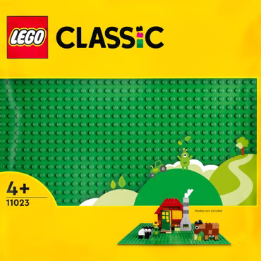 11023 Classic Grüne Bauplatte (grün, Quadratische Grundplatte mit 32x32 Noppen)