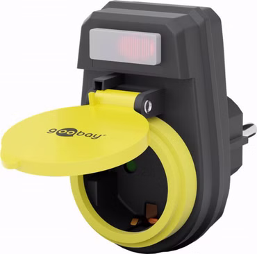 Steckdosenadapter mit Schalter, 1-fach