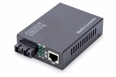 Fast Ethernet Medienkonverter RJ-45 auf SC-Duplex (schwarz)