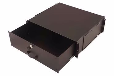 Tastatureinschub & Dokumentenablage für 483 mm (19")-Schränke (schwarz, 3 Höheneinheiten)