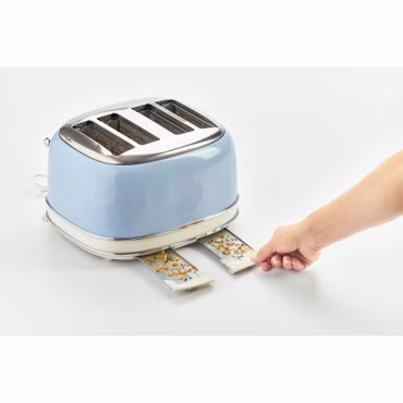 Vintage 4-Schlitz-Toaster 156 (hellblau, 1.600 Watt, für 4 Scheiben Toast)