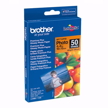 Brother BP - Glänzend - 100 x 150 mm 50 Blatt Fotopapier - für Brother DCP-J1200, J1800, J772, J774, MFC-J1300, J2340, J3540, J3940, J4335, J4340, J5340