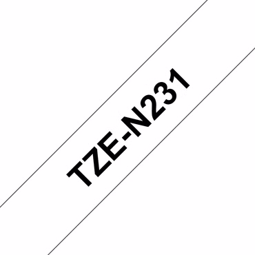 Brother TZe-N231 - Schwarz auf Weiß - Rolle (1,2 cm x 8 m) 1 Kassette(n) nicht-laminiertes Schriftband - für Brother PT-D600, H110, P-Touch PT-1005, 1010, D210, D400, D450, E550, H110, P900, P950