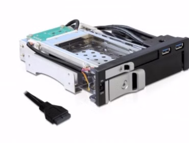 Delock 5.25 Mobile Rack for 1 x 2.5 + 1 x 3.5 SATA HDD + 2 x USB 3.0 Ports - Mobiles Speicher-Rack - 2.5", 3.5" (6.4 cm, 8.9 cm)