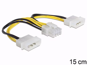 Delock - Stromkabel - 8-poliges EPS12V (W) zu interne Stromversorgung, 4-polig (M) - 15 cm