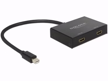 Delock Displayport 1.2 Splitter 1 x mini Displayport in > 2 x HDMI out 4K - Video-/Audio-Splitter - 2 x HDMI - Desktop