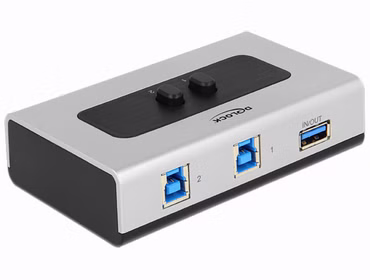 Delock Switch USB 3.0 2 port manual bidirectional - USB-Umschalter für die gemeinsame Nutzung von Peripheriegeräten - 2 x SuperSpeed USB 3.0 - Desktop