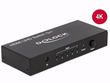 Delock HDMI UHD Switch 5 x HDMI in > 1 x HDMI out 4K - Video/Audio-Schalter - 5 x HDMI - Desktop
