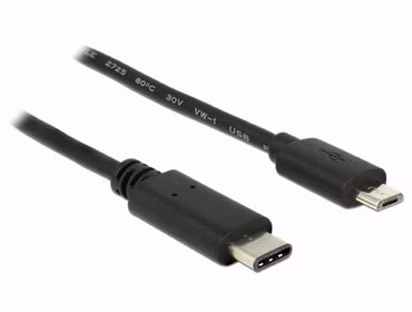 Delock - USB-Kabel - 24 pin USB-C (M) zu Micro-USB Typ B (M) - USB 2.0 - 3 A - 50 cm - Schwarz