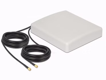 Antenne LTE 2 x SMA Stecker 8 dBi direktional mit Anschlusskabel RG-58 10 m beige outdoor Delock
