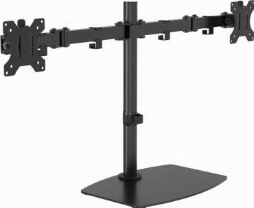 VISION freistehender 2-fach-Monitor-Schreibtischständer - geeignet für zwei Bildschirme 13-27 Zoll mit VESA-Größen 75 x 75 oder 100 x 100 Ständerhöhe 452 mm - max. Abstand zwischen Bildschirmmitten 790 m - Drehbar - schw