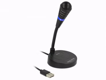 USB Mikrofon mit Standfuß und Touch-Mute Taste Delock