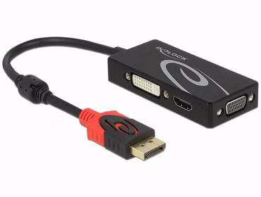 Delock - Videokonverter - DisplayPort - DVI, HDMI, VGA - Schwarz - retail
