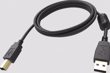 VISION Professional installationstaugliches USB 2.0-Kabel - Vergoldete Anschlüsse - Ferritkern an A-Seite - Bandbreite 480 Mbit/s - Abschirmgeflecht mit über 65 % Abdeckung - USB-A (M) zu USB-B (M) - Außendurchmesser 4,8