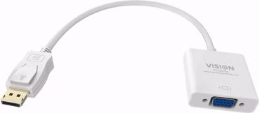 VISION Professional installationstauglicher Adapter DisplayPort zu VGA - Maximale Auflösung 1920 x 1080 - Keine Konvertierung von VGA zu DP - Hotplug - DP (M) zu VGA (F) - Gesamtlänge 150 mm - Außendurchmesser 5,5 mm - 3