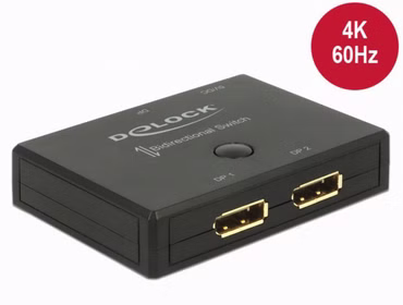 Switch Displayport 2 - 1 bidirektional 4k 60 Hz Delock