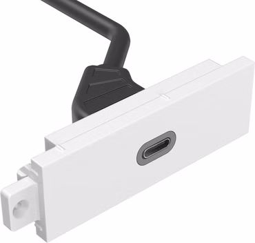 VISION Techconnect Modulares AV-Abdeckblech - LEBENSLANGE GARANTIE - USB-C-Modul - "C" 3.1 Typ-Buchse auf der Vorderseite - Ein Kabel mit 1 x HDMI-Kabel und 1 x USB-A 2.0-Buchsen - HDMI 4K bei 60 Hz - passt in Techconnect-Rahmen - Kunststof