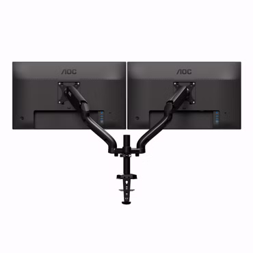AOC AD110D0 - Befestigungskit - einstellbarer Arm - für 2 LCD-Displays - Aluminiumlegierung - Bildschirmgröße: bis zu 68,6 cm (bis zu 27 Zoll) - Tischmontage