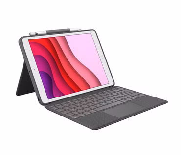 Logitech Combo Touch - Tastatur und Foliohülle - mit Trackpad - hintergrundbeleuchtet - Apple Smart connector - AZERTY - Französisch - Graphite - für Apple 10.2-inch iPad (7. Generation, 8. Generation, 9. Generation)