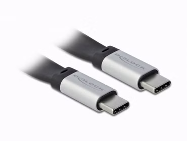 Delock USB 3.2 Gen 2 FPC Flachbandkabel USB Type-C zu USB Type-C 22 cm PD 3 A E-Marker