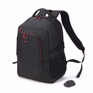 DICOTA - Notebook-Rucksack - 39.6 cm (15.6") - Schwarz - mit schnurlose optische Maus