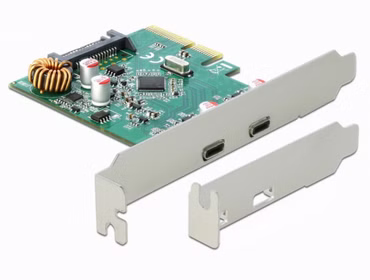 PCI Express x4 Karte zu 2 x extern SuperSpeed USB 10 Gbps (USB 3.1 Gen 2) USB Type-C Buchse Delock