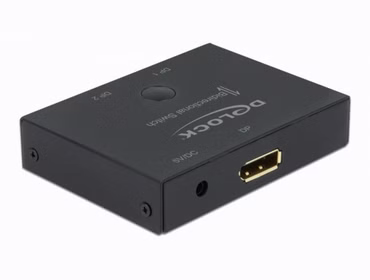 Delock DisplayPort 2 - 1 Umschalter bidirektional 8K 30 Hz