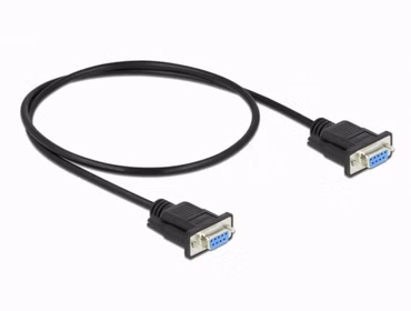 Delock Seriell Kabel RS-232 D-Sub9 Buchse zu Buchse Nullmodem mit schmalem Steckergehäuse 0,5 m