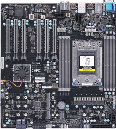 SUPERMICRO M12SWA-TF - Motherboard - E-ATX - Socket sWRX8 - AMD WRX80 Chipsatz - USB-C Gen2, USB 3.2 Gen 1, USB 3.2 Gen 2, USB-C Gen 2x2 - 10 Gigabit LAN, Gigabit LAN - Onboard-Grafik - HD Audio (8-Kanal)