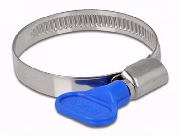 Delock Schlauchschelle mit Flügelmutter 32 - 50 mm 10 Stück blau