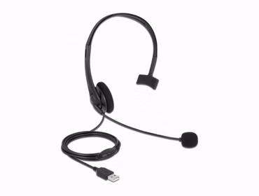 Delock USB Mono Headset mit Lautstärkeregler für PC und Notebook - Ultra-Leicht