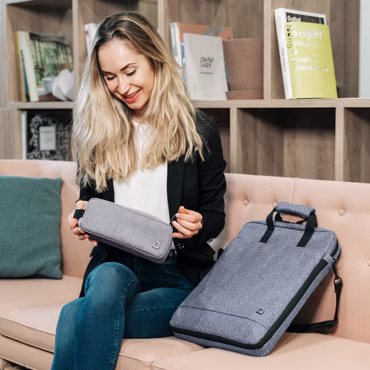 DICOTA Eco Motion - Tasche für Zubehör von Mobilgeräten - recyceltes PET-Polyester - Hellgrau
