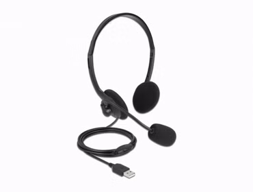 Delock USB Stereo Headset mit Lautstärkeregler für PC und Notebook - Ultra-Leicht