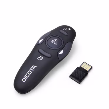 DICOTA Pin Point Wireless Laser Pointer - Projektorzeigegerät - kabellos - kabelloser Empfänger (USB) - Schwarz