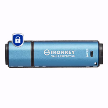 Kingston IronKey Vault Privacy 50 Series - USB-Flash-Laufwerk - verschlüsselt - 64 GB - USB 3.2 Gen 1 - TAA-konform