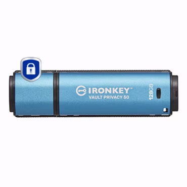 Kingston IronKey Vault Privacy 50 Series - USB-Flash-Laufwerk - verschlüsselt - 128 GB - USB 3.2 Gen 1 - TAA-konform