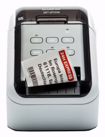 Brother QL-810Wc - Etikettendrucker - zweifarbig (monochrom) - Thermodirekt - Rolle (6,2 cm) - 300 x 600 dpi - bis zu 110 Etiketten/Min. - USB, Wi-Fi(n) - Cutter - Schwarz, Glossy White