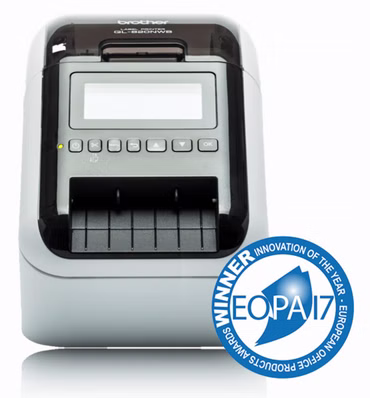 Brother QL-820NWBc - Etikettendrucker - zweifarbig (monochrom) - Thermodirekt - Rolle (6,2 cm) - 300 x 600 dpi - bis zu 110 Etiketten/Min. - USB, LAN, Wi-Fi(n), Bluetooth 5.2 - Cutter - Schwarz, Glossy White