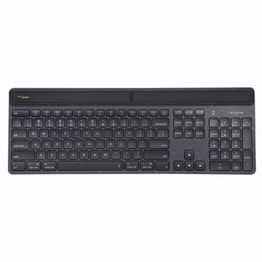Targus EcoSmart - Tastatur - nachhaltige Energiegewinnung - antimicrobial - hintergrundbeleuchtet - kabellos - Bluetooth 5.0 - QWERTY - GB - Tastenschalter: Scissor-Key - Schwarz - nachhaltige Verpackung