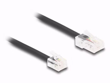 Delock Telefonkabel RJ45 Stecker zu RJ11 Stecker schwarz 2 m