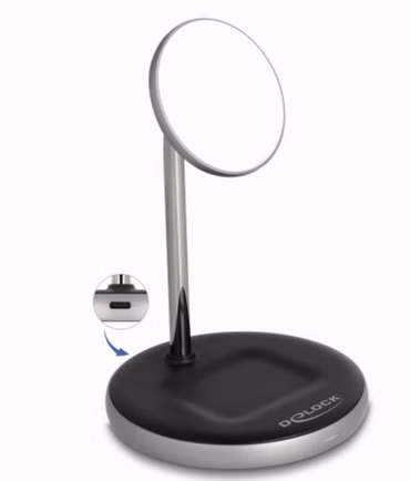 Delock Wireless Charger 2 in 1 mit 5 W / 7,5 W / 10 W / 15 W - Qi