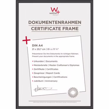 Walther New Lifestyle 21x29,7 Kunststoff schwarz DIN A4 KV130B