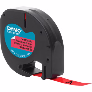 Dymo Letratag Band Plastik rot 12 mm x 4 m