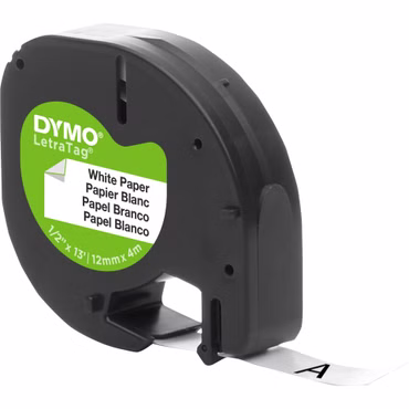 Dymo Letratag Band Papier weiß 12 mm x 4 m