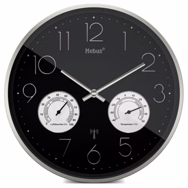 Mebus 12988 Funkwanduhr mit Thermo-Hygrometer