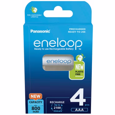 1x4 Panasonic Eneloop Micro AAA 800mAh BK-4MCDE/4BE